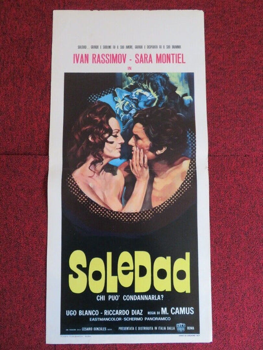 SOLEDAD  ITALIAN LOCANDINA (27.5"x13")  POSTER IVAN RASSIMOV SARA MONTIEL 1971