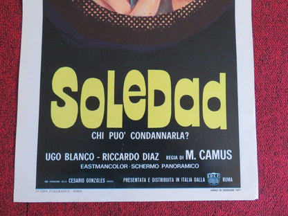 SOLEDAD  ITALIAN LOCANDINA (27.5"x13")  POSTER IVAN RASSIMOV SARA MONTIEL 1971