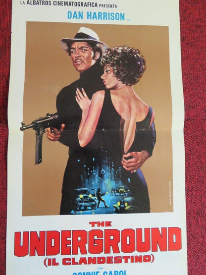 THE UNDERGROUND /IL CLANDESTINO ITALIAN LOCANDINA (27.5"x13")  POSTER 1970