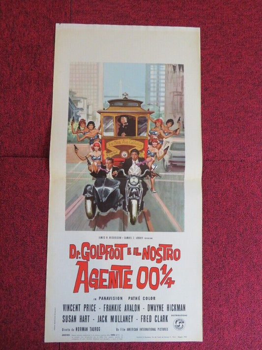 DR.GOLDFOOT E IL NOSTRO AGENTE 00 1/4 ITALIAN LOCANDINA (27.5"x13")  POSTER 1966