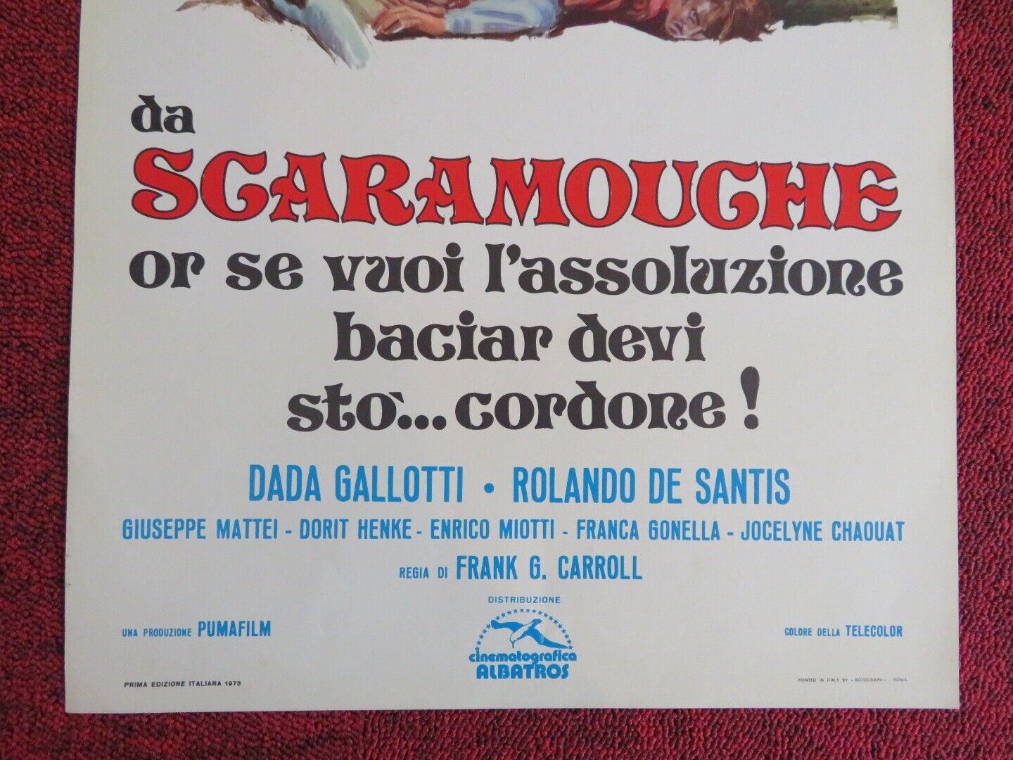 DA SCARAMOUCHE OR SE VUOI ... ITALIAN LOCANDINA (27"x12.5") POSTER '73