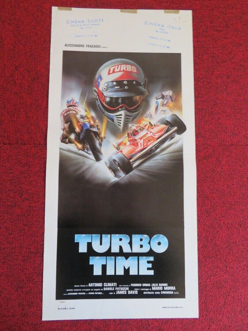 TURBO TIME ITALIAN LOCANDINA (27.5"x13") POSTER JAMES DAVIS 1983