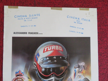 TURBO TIME ITALIAN LOCANDINA (27.5"x13") POSTER JAMES DAVIS 1983