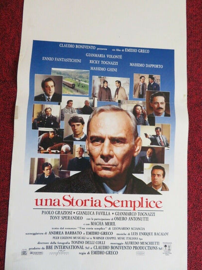 UNA STORIA SEMPLICE  ITALIAN LOCANDINA (27.5"x13") POSTER ENNIO FNTASTICHINI '91