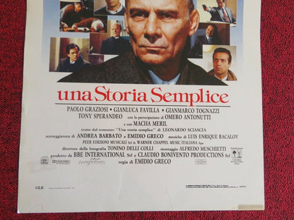 UNA STORIA SEMPLICE  ITALIAN LOCANDINA (27.5"x13") POSTER ENNIO FNTASTICHINI '91