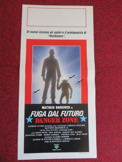 DANGER ZONE / Project X  ITALIAN LOCANDINA (27.5"x13") POSTER M BRODERICK 1988