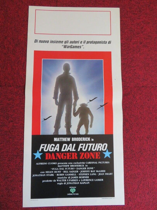 DANGER ZONE / Project X  ITALIAN LOCANDINA (27.5"x13") POSTER M BRODERICK 1988