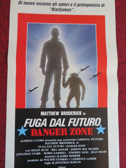 DANGER ZONE / Project X  ITALIAN LOCANDINA (27.5"x13") POSTER M BRODERICK 1988