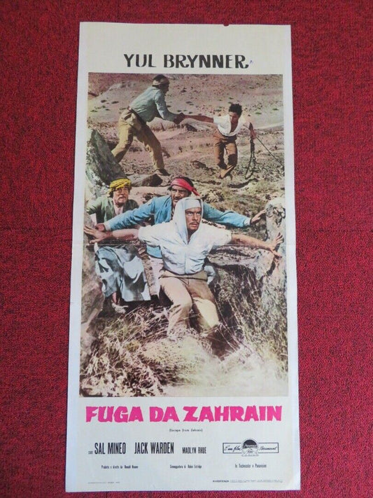 FUGA DA ZAHRAIN / Escape from Zahrain ITALIAN LOCANDINA (27.5"x13") POSTER 1962