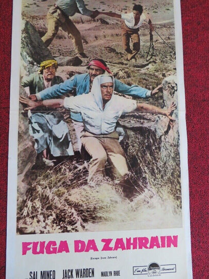 FUGA DA ZAHRAIN / Escape from Zahrain ITALIAN LOCANDINA (27.5"x13") POSTER 1962