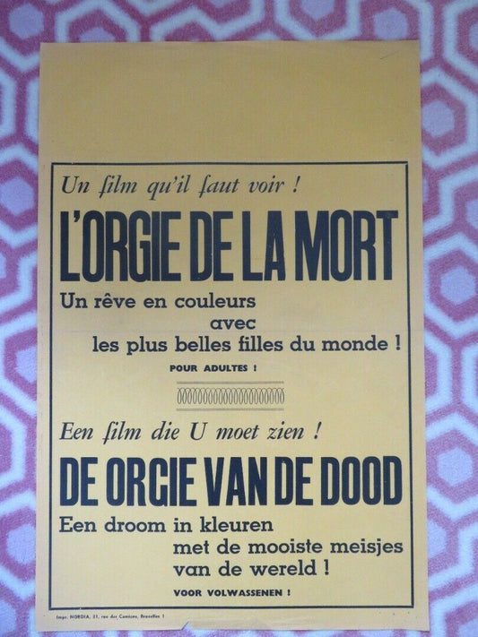 L'ORGIE DE LA MORT/ ORGIE OF THE DEAD BELGIUM (21.5"x14") POSTER 1965