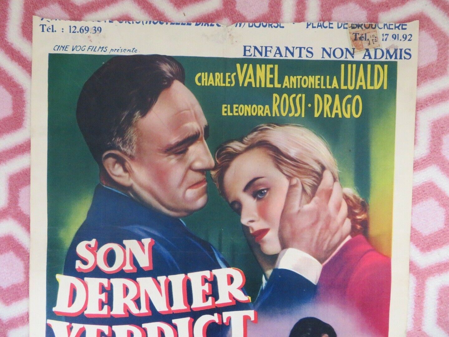 SON DERNIER VERDICT/ L'ultima sentenza BELGIUM (19.5"x14") POSTER CHARLES VANEL