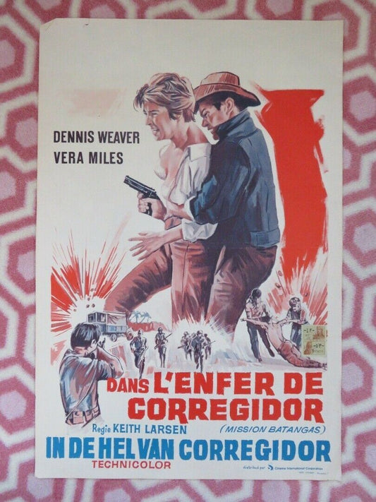 DANS LENFER DE CORREGIDOR/ Mission Batangas BELGIUM (21.5"x14.5") POSTER 1968