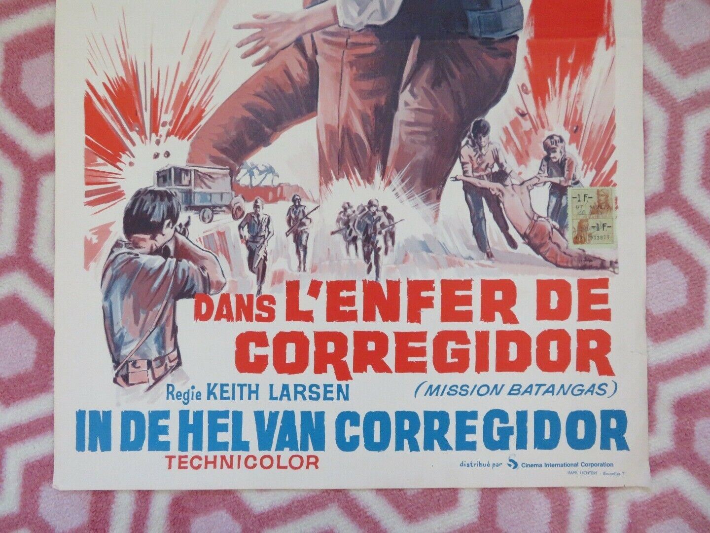 DANS LENFER DE CORREGIDOR/ Mission Batangas BELGIUM (21.5"x14.5") POSTER 1968