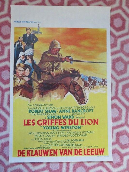 LES GRIFFES DU LION/ Young Winston  BELGIUM (21"x14") POSTER ROBERT SHAW 1972