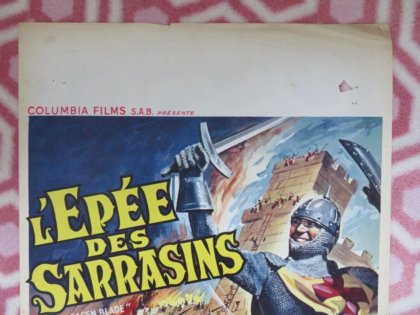 L'EPEE DES SARRASINS/ The Saracen Blade  BELGIUM (21.5"x14") POSTER 1954