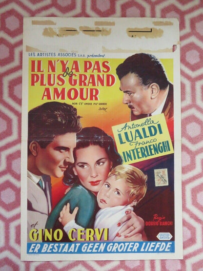 IL N'YA PLUS GRAND AMOUR BELGIUM (21.5"x14") POSTER 1955 ANTONELLA LUALDI