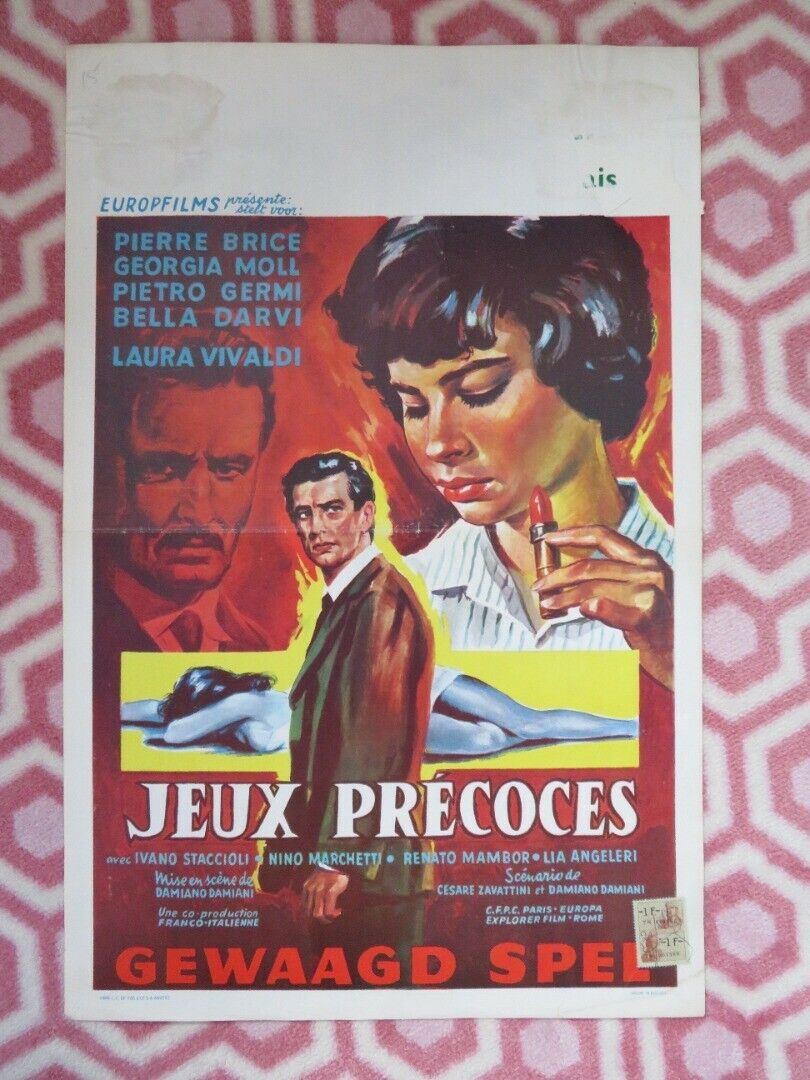 JEUX PRECOCES/ LIPSTICK BELGIUM (21.5"x14") POSTER PIERRE BRICE 1960