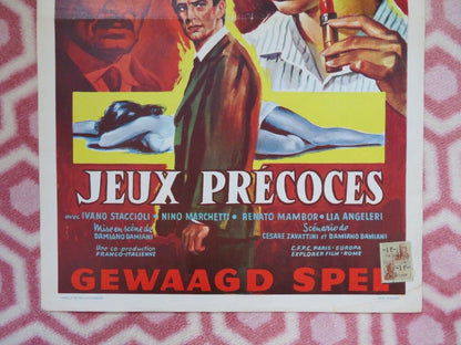 JEUX PRECOCES/ LIPSTICK BELGIUM (21.5"x14") POSTER PIERRE BRICE 1960