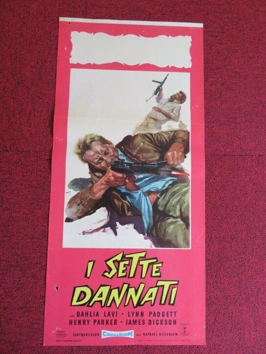 I SETTE DANNATI / Brennender Sand ITALIAN LOCANDINA (27.5"x13.5") POSTER 1966