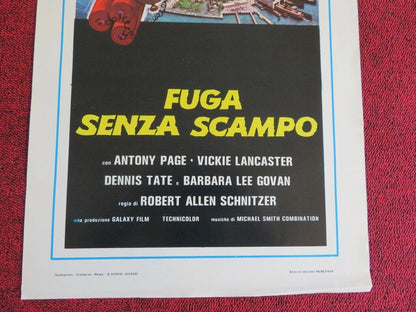 FUGA SENZA SCAMPO / No Place to Hide ITALIAN LOCANDINA (27.5"x13.5") POSTER 1973