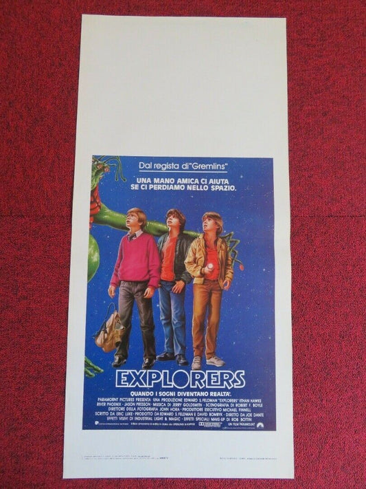 EXPLORERES ITALIAN LOCANDINA (27.5"x13") POSTER ETHAN HAWKE RIVER PHOENIX 1985