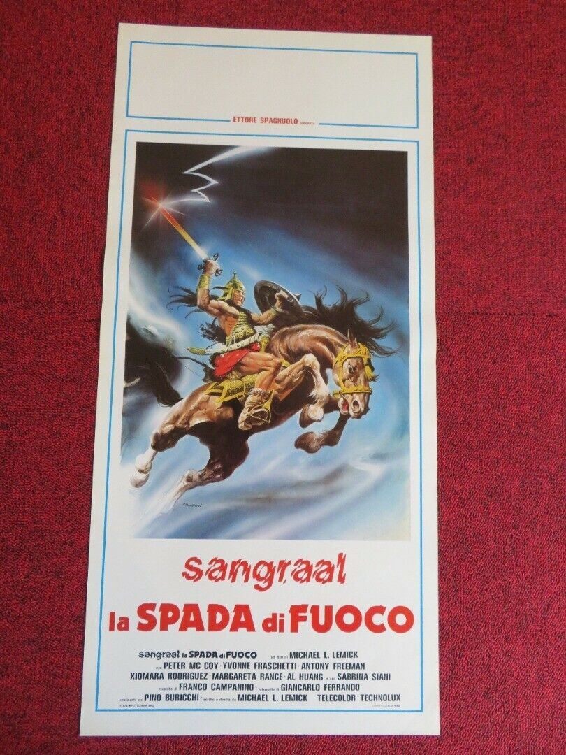 SANGRAAL LA SPADA DI FUOCO ITALIAN LOCANDINA (27.5"x13") POSTER PETER MCCOY 1982