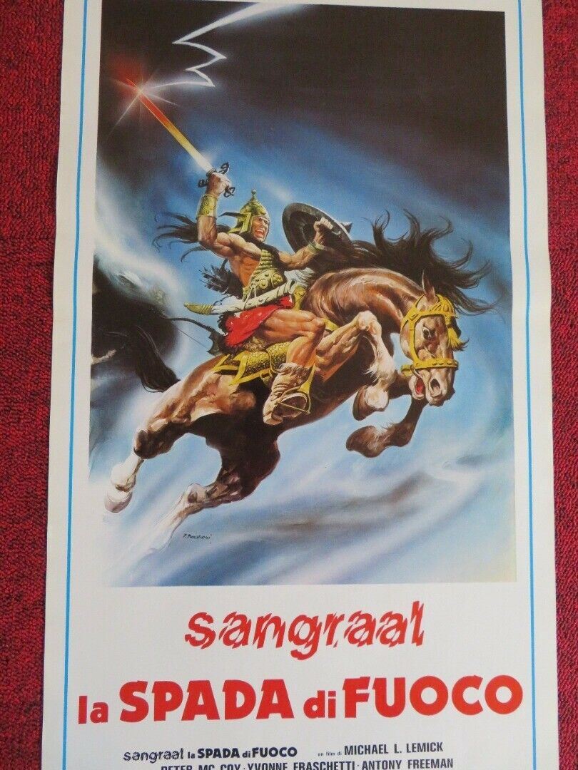 SANGRAAL LA SPADA DI FUOCO ITALIAN LOCANDINA (27.5"x13") POSTER PETER MCCOY 1982