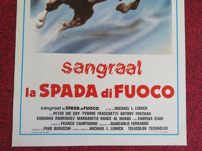 SANGRAAL LA SPADA DI FUOCO ITALIAN LOCANDINA (27.5"x13") POSTER PETER MCCOY 1982