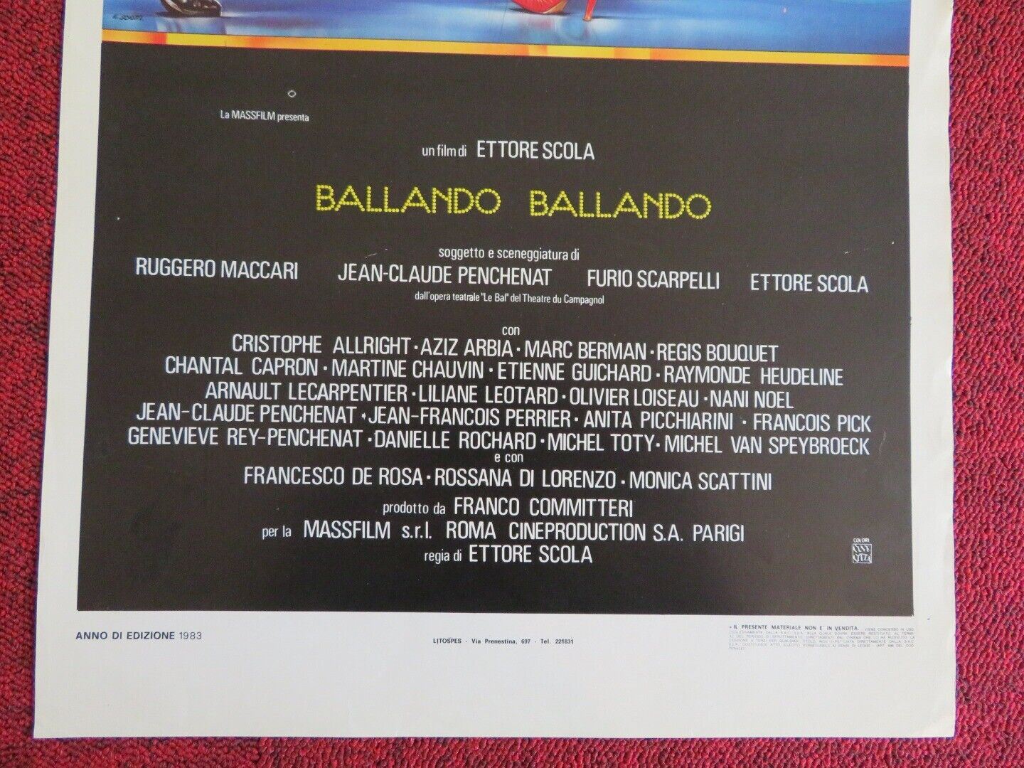 BALLANDO BALLANDO / Le Bal ITALIAN LOCANDINA (27.5"x13") POSTER 1983