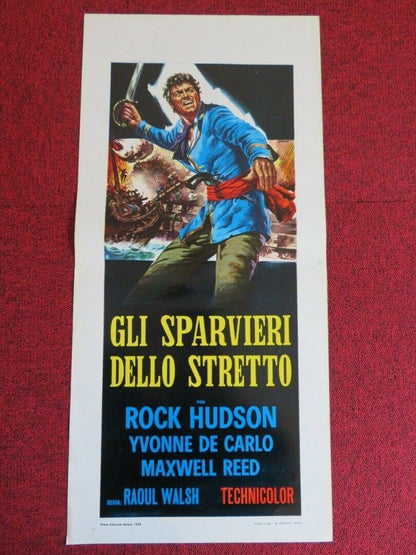 GLI SPARVIERI DELLO STRETTO ITALIAN LOCANDINA (27.5"x13") POSTER R HUDSON 1968