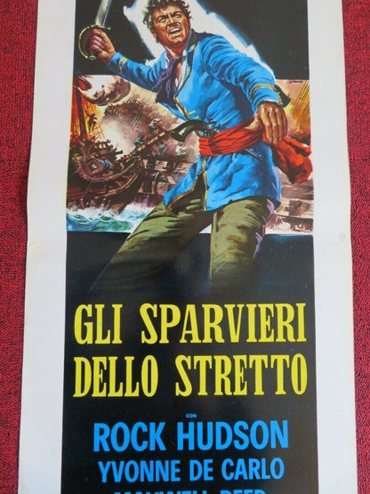 GLI SPARVIERI DELLO STRETTO ITALIAN LOCANDINA (27.5"x13") POSTER R HUDSON 1968