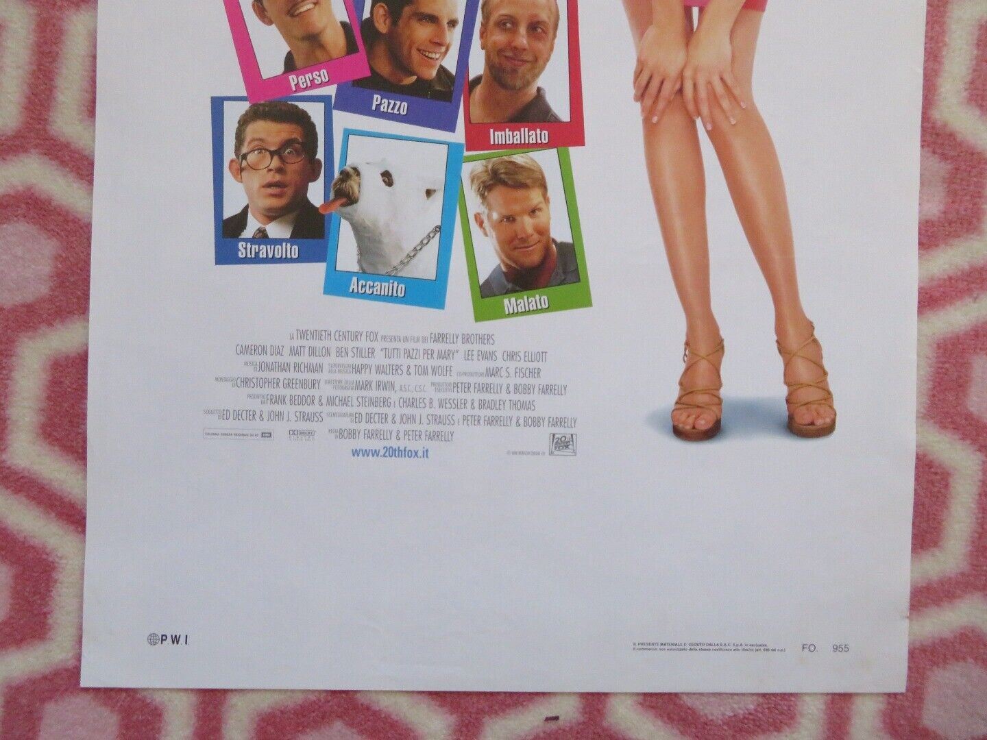 SOMETHING ABOUT MARY ITALIAN LOCANDINA (27.5"x13") POSTER CAMERON DIAZ 1998