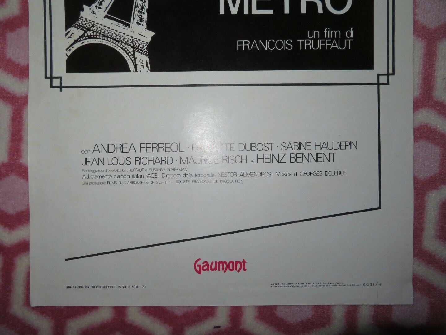 L'ULTIMO METRO / The Last Metro ITALIAN LOCANDINA (27.5"x13") POSTER 1981