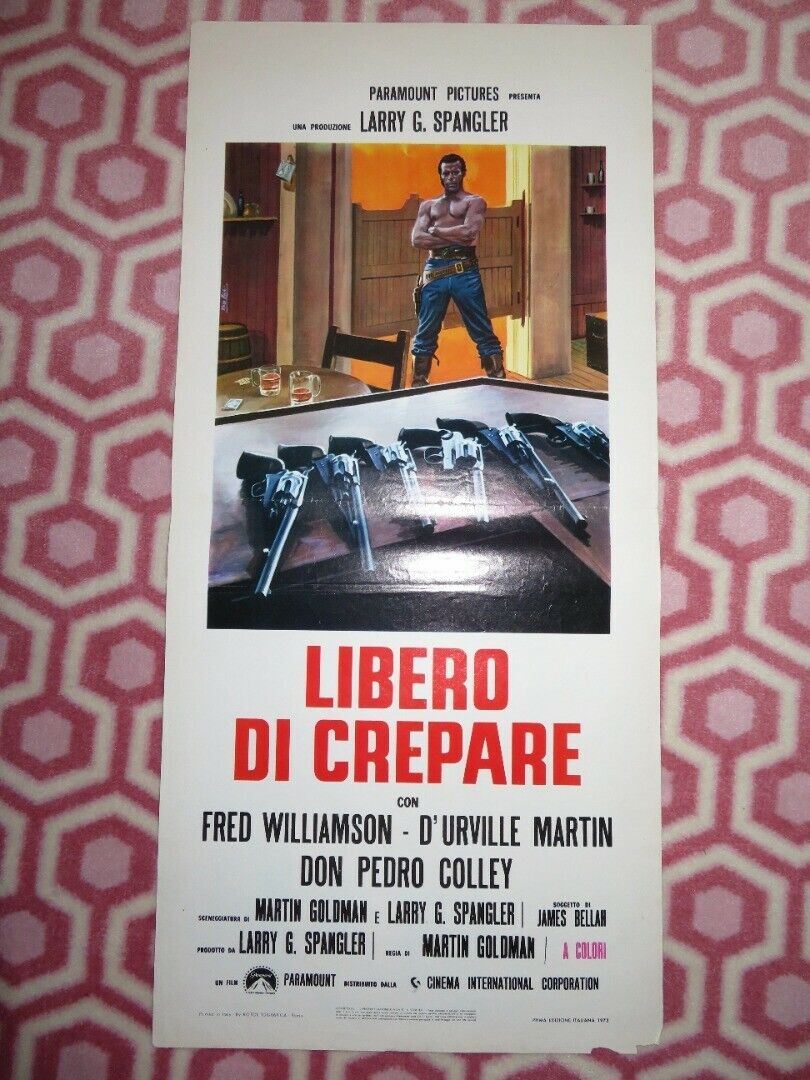 LIBERO DI CREPARE ITALIAN LOCANDINA (27.5"x13") POSTER FRED WILLIAMSON 1973