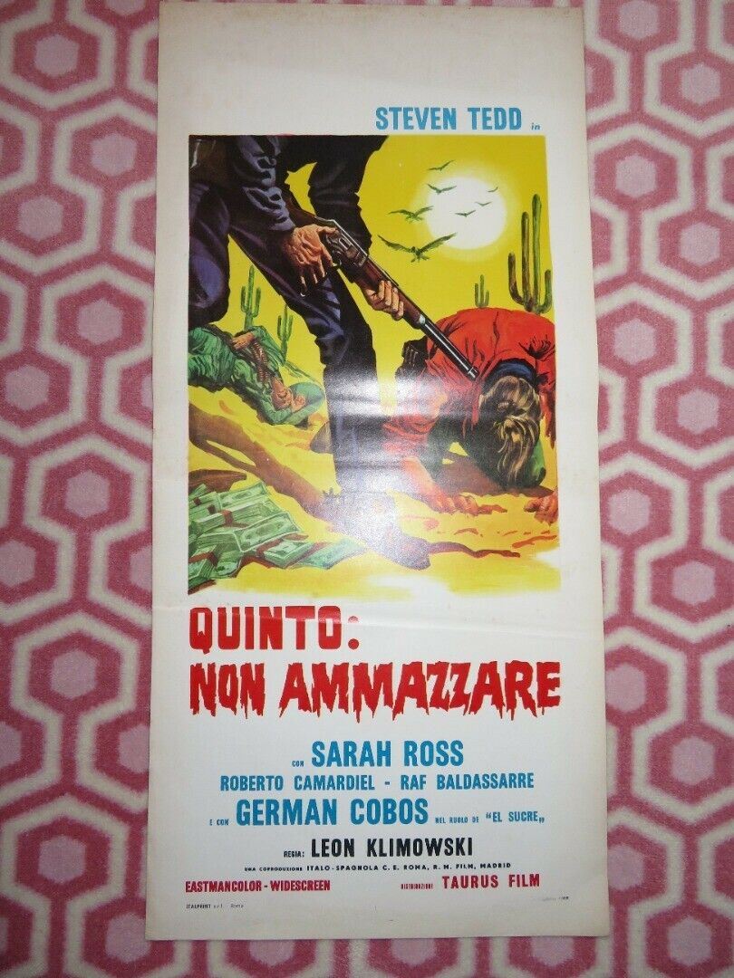 QUINTO: NON AMMAZZARE ITALIAN LOCANDINA (27.5"x13") POSTER SARAH ROSS 1968