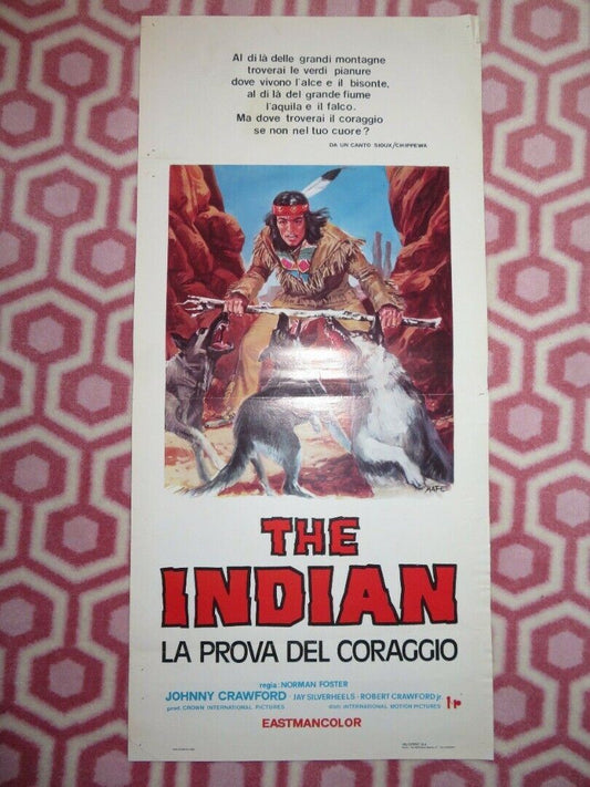 THE INDIAN LA PROVA DEL CORAGGIO ITALIAN LOCANDINA (27.5"x13") POSTER 1978