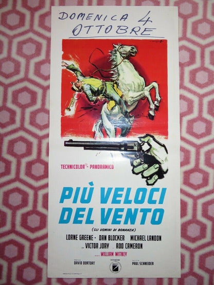 PIU VELOCI DEL VENTO ITALIAN LOCANDINA (27.5"x13") POSTER 1966