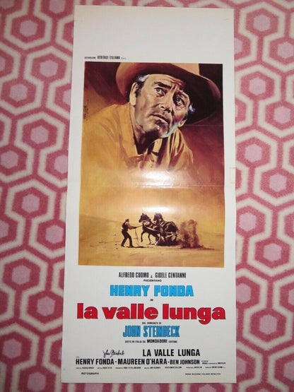 LA VALLE LUNGA  ITALIAN LOCANDINA (27.5"x12") POSTER HENRY FONDA STEINBECK 1973