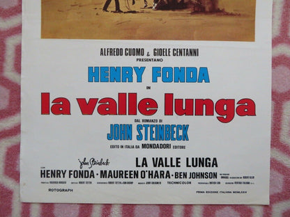 LA VALLE LUNGA  ITALIAN LOCANDINA (27.5"x12") POSTER HENRY FONDA STEINBECK 1973