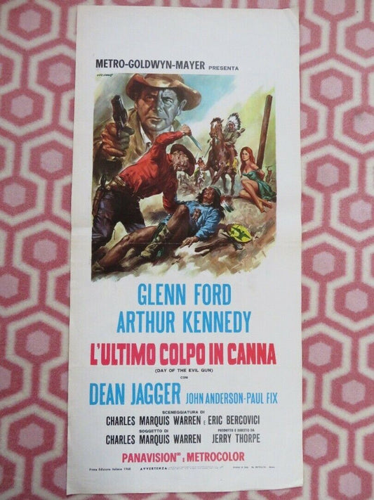 DAY OF THE EVIL GUN  ITALIAN LOCANDINA (27.5"x13") POSTER GLENN FORD 1968