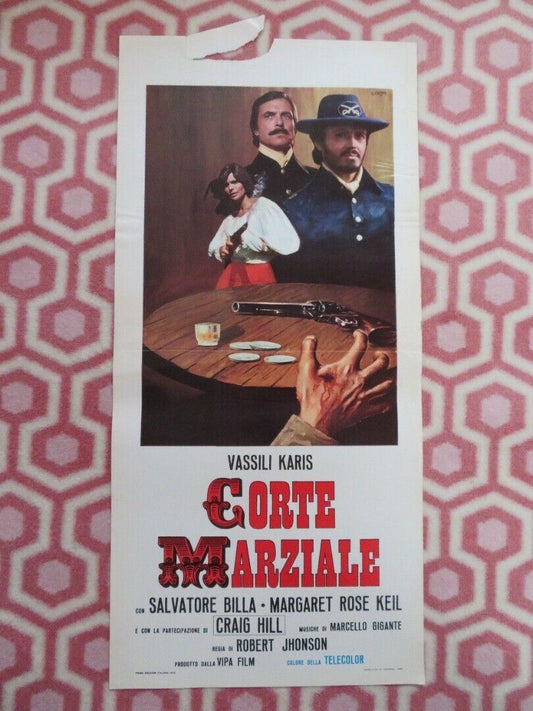 CORTE MARZIALE ITALIAN LOCANDINA (27"x13") POSTER VASSILI KARIS 1973