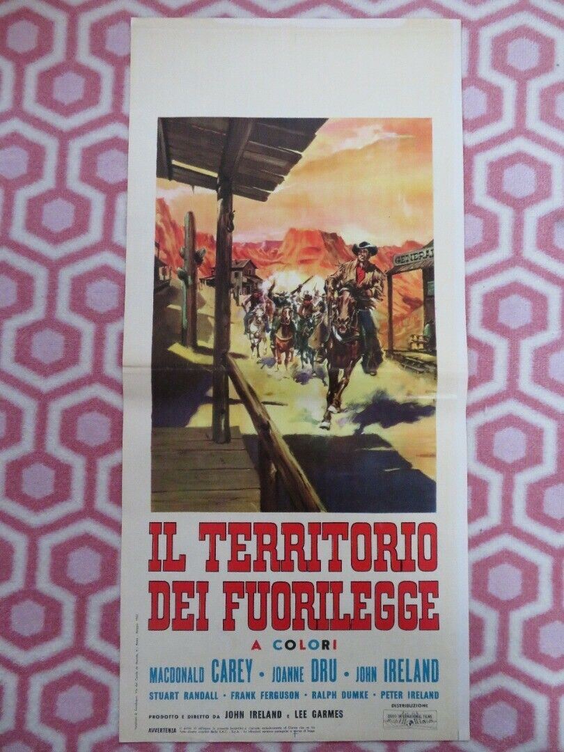 IL TERRITORIO DEI FUORILEGGE ITALIAN LOCANDINA (27.5"x13") POSTER 1962