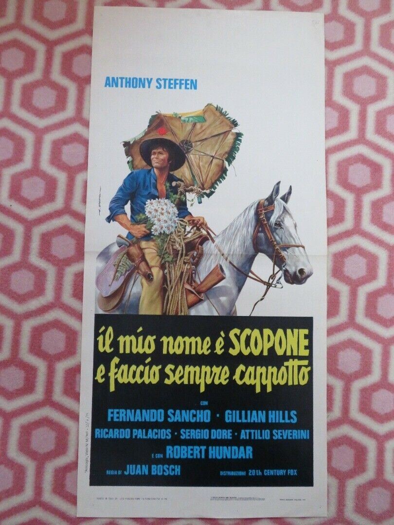 IL MIO NOME E SCOPONE E FACCIO... ITALIAN LOCANDINA (27.5"x13") POSTER 1975
