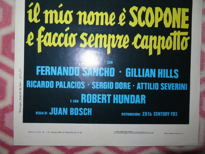 IL MIO NOME E SCOPONE E FACCIO... ITALIAN LOCANDINA (27.5"x13") POSTER 1975