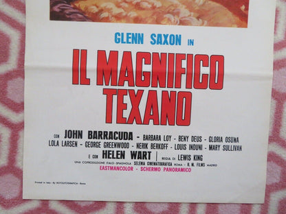 IL MAGNIFICO TEXANO  ITALIAN LOCANDINA (27.5"x13") POSTER GLENN SAXON 1967