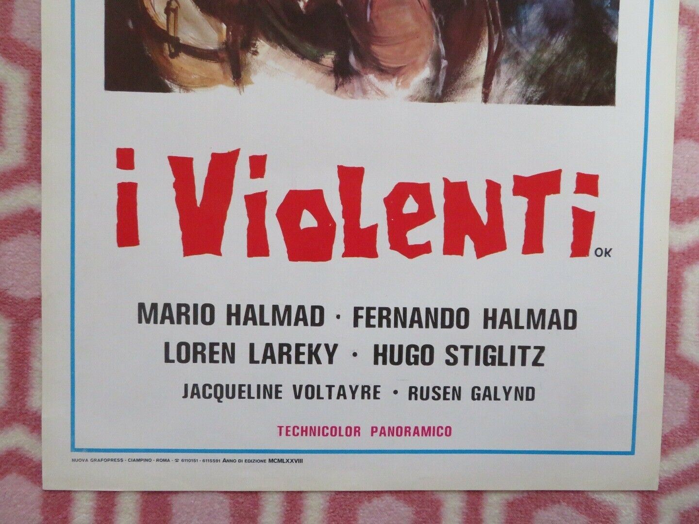 I VIOLENTI /Los desalmados ITALIAN LOCANDINA (27.5"x13") POSTER M HALMAD 1971