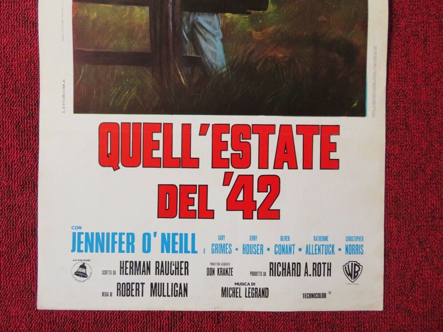 QUELL'ESTATE DEL '42 / Summer of '42 ITALIAN LOCANDINA (27.5"x13") POSTER 1971