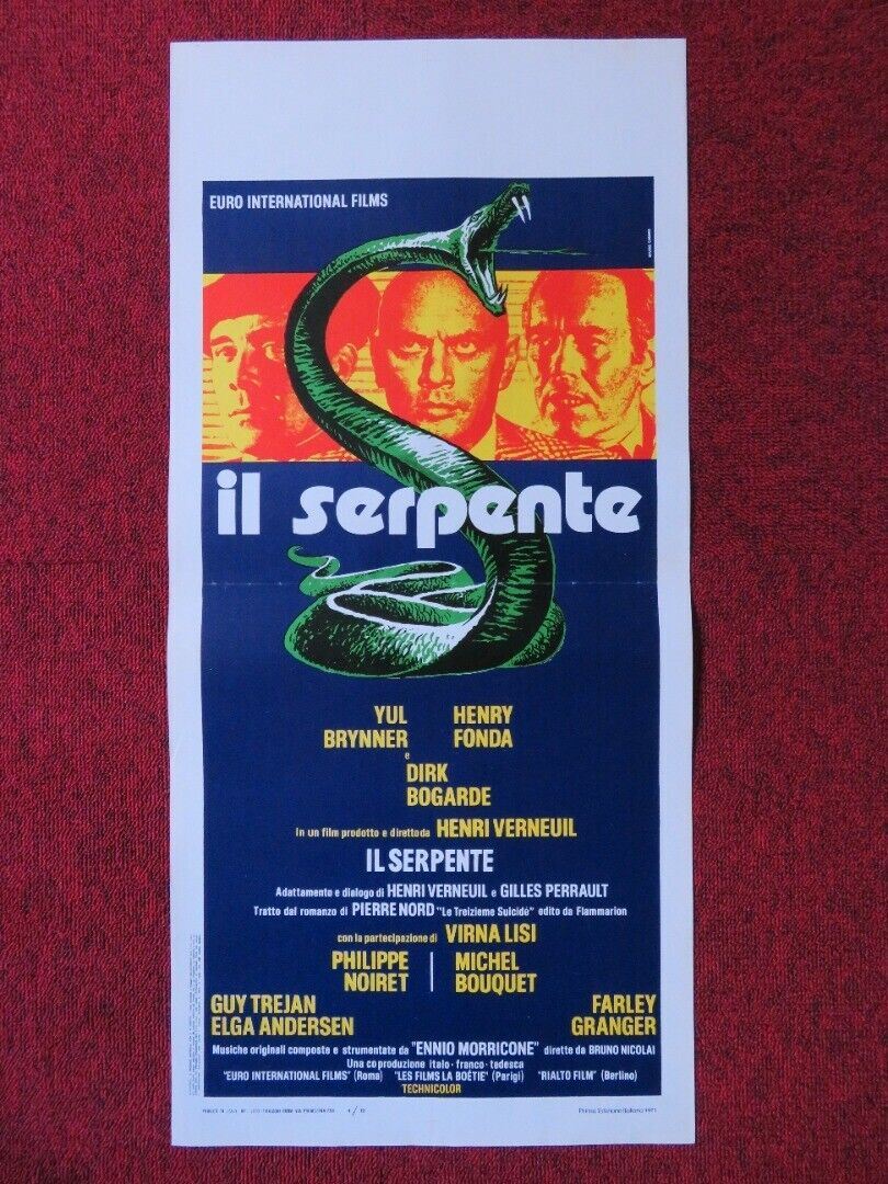 IL SERPENTE / The Serpent ITALIAN LOCANDINA (27.5"x13") POSTER HENRY FONDA 1973