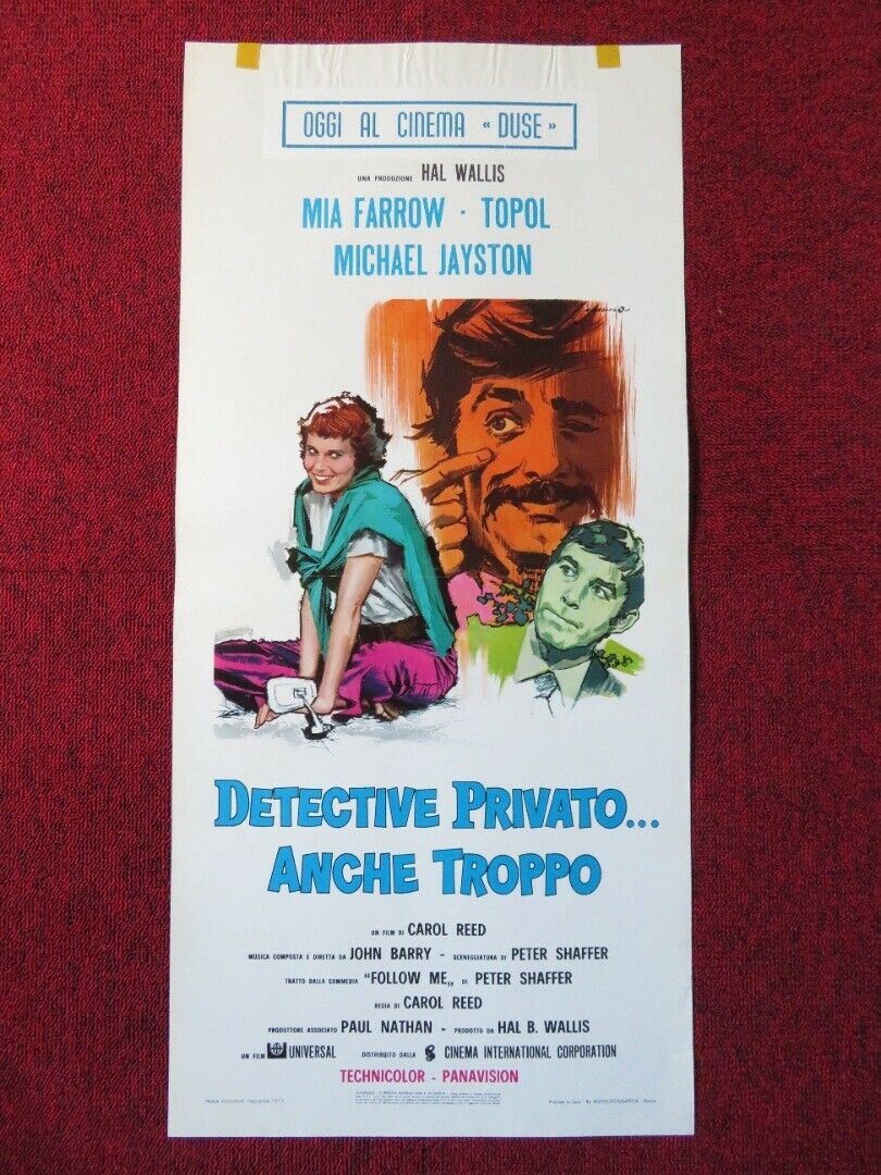 DECTIVE PRIVATO... ANCHE TROPPO ITALIAN LOCANDINA (27.5"x13") POSTER 1972